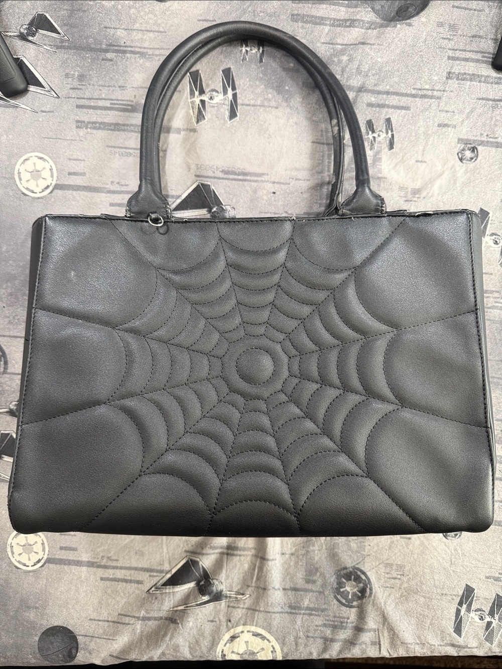 LUX DE VILLE ELVIRA SPIDERWEB TOTE BAG BLACK MATTE * READ*